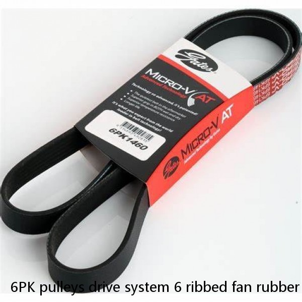 6PK pulleys drive system 6 ribbed fan rubber belt trucks V-belts belt and pulley